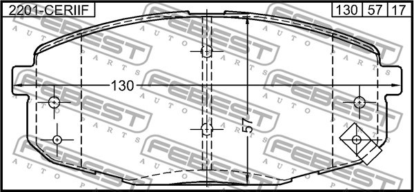 Brake Pad Set, disc brake FEBEST 2201CERIIF 2