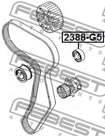 Deflection/Guide Pulley, timing belt FEBEST 2388G5 2