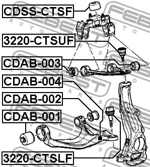 Mounting, control/trailing arm FEBEST CDAB001 2
