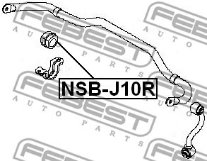 Bushing, stabiliser bar FEBEST NSBJ10R 2
