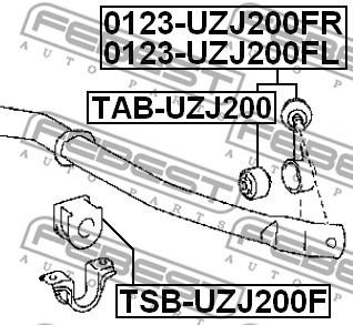 Link/Coupling Rod, stabiliser bar FEBEST 0123UZJ200FL 2