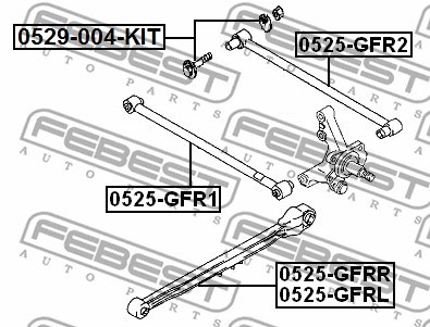 Control/Trailing Arm, wheel suspension FEBEST 0525GFR1 2