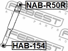 Bush, shock absorber FEBEST NABR50R 2