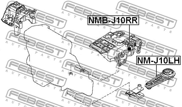 Mounting, engine FEBEST NMJ10LH 2