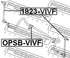 Link/Coupling Rod, stabiliser bar FEBEST 1823VIVF 2