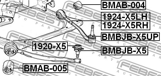 Mounting, control/trailing arm FEBEST BMAB004 2
