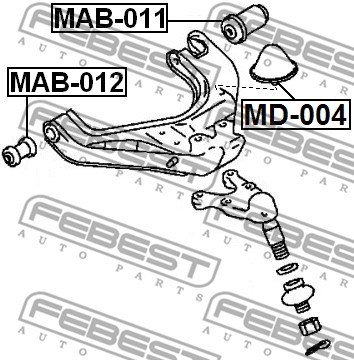 Mounting, control/trailing arm FEBEST MAB012 2