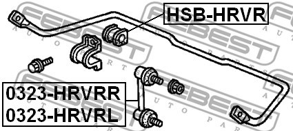 Link/Coupling Rod, stabiliser bar FEBEST 0323HRVRR 2