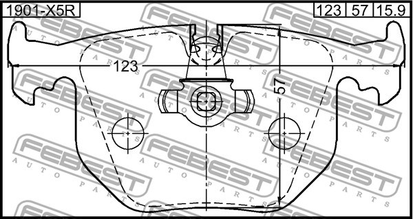 Brake Pad Set, disc brake FEBEST 1901X5R 2