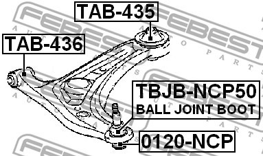 Repair Kit, ball joint FEBEST TBJBNCP50 2