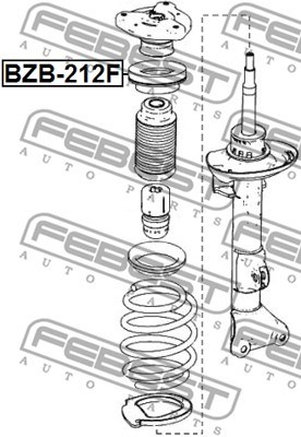 Rolling Bearing, suspension strut support mount FEBEST BZB212F 2