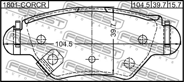 Brake Pad Set, disc brake FEBEST 1801CORCR 2