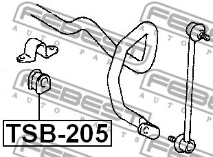 Bushing, stabiliser bar FEBEST TSB205 2
