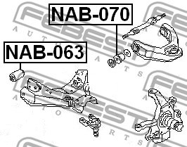 Mounting, control/trailing arm FEBEST NAB070 2