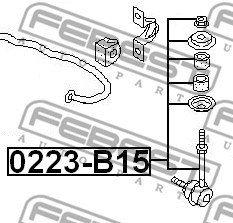 Link/Coupling Rod, stabiliser bar FEBEST 0223B15 2