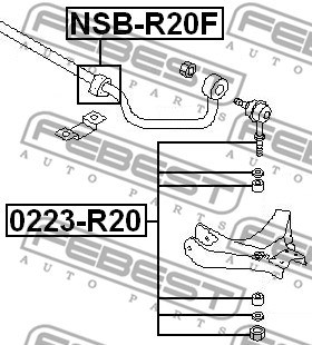 Bushing, stabiliser bar FEBEST NSBR20F 2