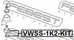 Mounting, shock absorbers FEBEST VWSS1K2KIT 2