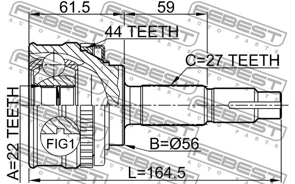 Joint Kit, drive shaft FEBEST 0210051A44 2