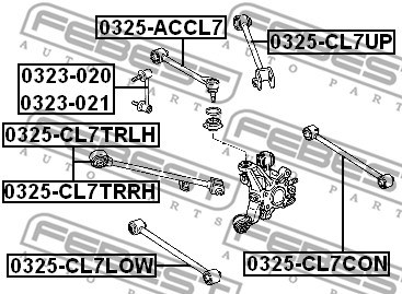 Control/Trailing Arm, wheel suspension FEBEST 0325ACCL7 2
