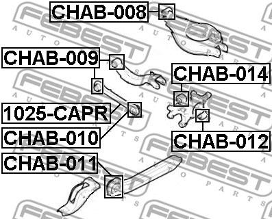 Mounting, control/trailing arm FEBEST CHAB009 2