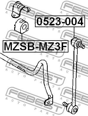 Mounting, stabiliser bar FEBEST MZSBMZ3F 2