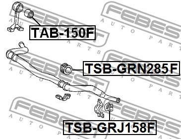 Mounting, stabiliser bar FEBEST TSBGRN285F 2