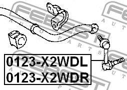 Link/Coupling Rod, stabiliser bar FEBEST 0123X2WDL 2