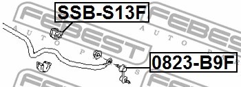 Mounting, stabiliser bar FEBEST SSBS13F 2