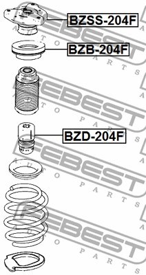 Mounting, shock absorbers FEBEST BZSS204F 2