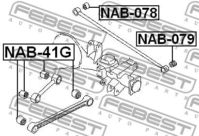 Mounting, control/trailing arm FEBEST NAB41G 2