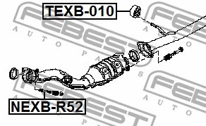 Mounting Kit, exhaust system FEBEST NEXBR52 2