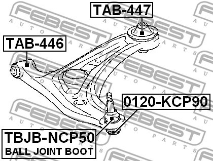 Mounting, control/trailing arm FEBEST TAB446 2