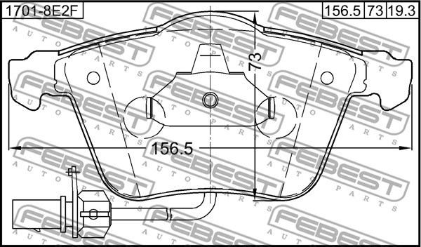 Brake Pad Set, disc brake FEBEST 17018E2F 2