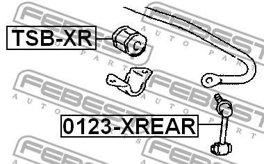 Link/Coupling Rod, stabiliser bar FEBEST 0123XREAR 2