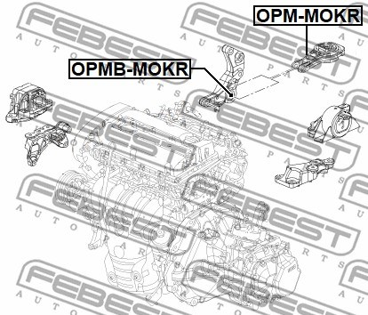 Mounting, engine FEBEST OPMMOKR 2