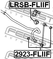 Link/Coupling Rod, stabiliser bar FEBEST 2923FLIIF 2