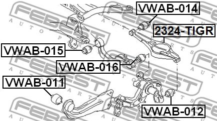 Mounting, control/trailing arm FEBEST VWAB015 2