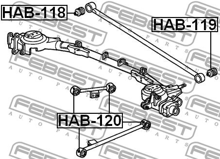 Mounting, control/trailing arm FEBEST HAB118 2