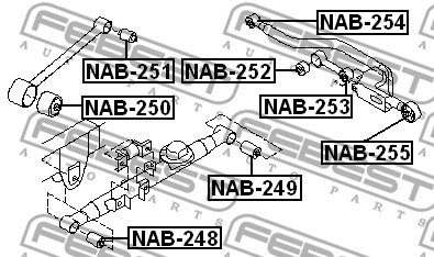 Mounting, control/trailing arm FEBEST NAB253 2