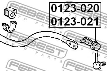 Link/Coupling Rod, stabiliser bar FEBEST 0123020 2