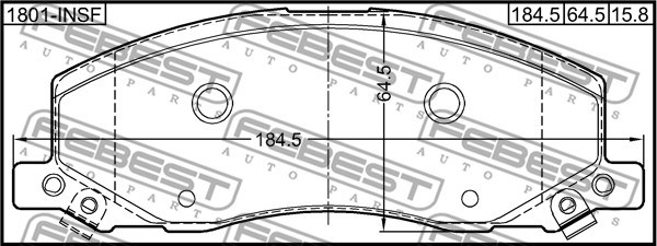 Brake Pad Set, disc brake FEBEST 1801INSF 2
