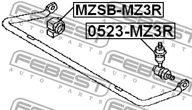 Mounting, stabiliser bar FEBEST MZSBMZ3R 2