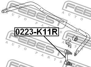 Link/Coupling Rod, stabiliser bar FEBEST 0223K11R 2