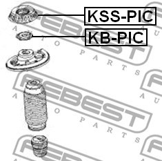Rolling Bearing, suspension strut support mount FEBEST KBPIC 2