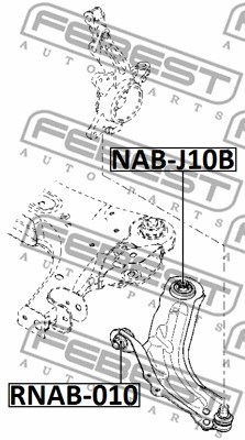 Mounting, control/trailing arm FEBEST RNAB010 2