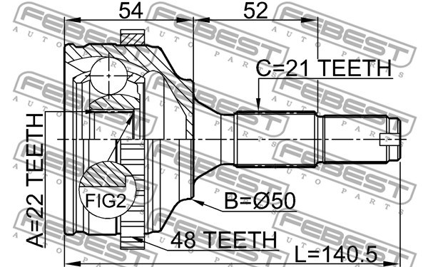 Joint Kit, drive shaft FEBEST 2510206A48 2