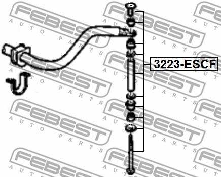 Link/Coupling Rod, stabiliser bar FEBEST 3223ESCF 2