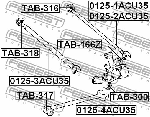 Mounting, control/trailing arm FEBEST TAB317 2