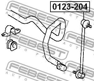 Link/Coupling Rod, stabiliser bar FEBEST 0123204 2