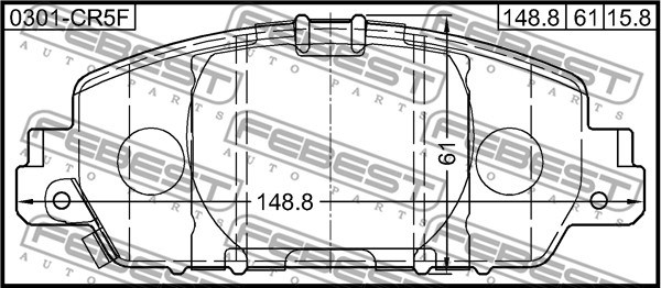 Brake Pad Set, disc brake FEBEST 0301CR5F 2